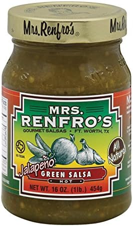 Mrs. Renfro Salsa, Jalepeno Green, Hot, 16 oz