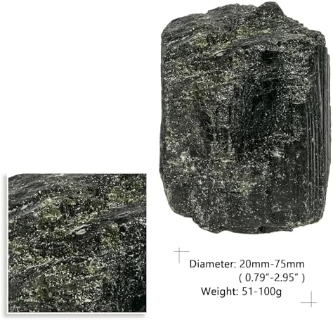 mookaitedecor Natural Green Tourmaline Raw Crystal, Irregular Rough Stone Mineral Specimen Ornament for Home Office Decor Reiki Crystals, 51-100g