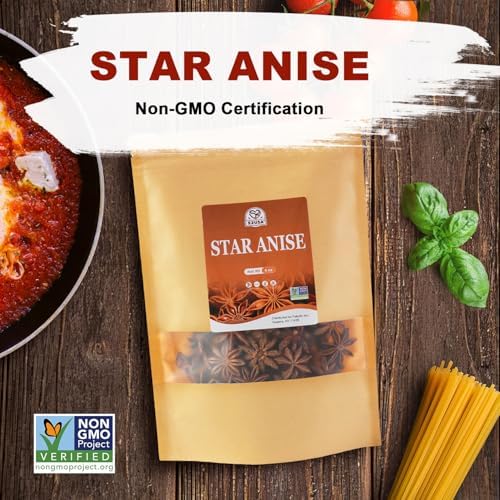 52USA Star Anise Whole, 4 Ounce (Pack of 1), NON-GMO Verified Chinese Star Anise Whole, Dried Star Anise Pods for Tea and baking