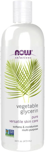 NOW Foods Solutions, Vegetable Glycerin, 100% Pure, Versatile Skin Care, Softening and Moisturizing, 16-Ounce
