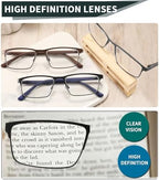 READITEASY 3 Pack Reading Glasses Men 2.75 Blue Light Blocking, Readers Men with Spring Hinge Reduce Eyestrain/UV/Dryness, Mens Reading Glasses 2.75+