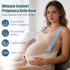 Upgraded Pregnancy Belly Band, Ultra-soft & Cozy Maternity Belly Bands for Pregnant Women, Adjustable Pregnancy Belt with Back Brace Straps for Abdomen, Back & Waist (L)