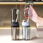 Travel Toothbrush Case, Portable Plastic Holder with Mouthwash Cup and Cover for Toothpaste Toothbrush Comb, Tooth Brush Storage Container for School Camping Business Trip Home Bathroom, Light Grey