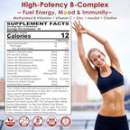 Methylated Vitamin B Complex Gummies 2 Pack, Methyl B12 & Folate with B1, B2, B3, B5, Biotin | Vitamin C, Zinc, Choline & Inositol – B Complex Supplement for Energy, Mood, Immune & Hair Skin Health