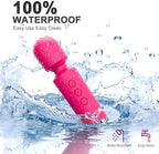 Personal Massager Wand, 8 Speeds 20 Modes Handheld Vibration, Cordless Portable Waterproof Massager, Quiet Mini for Muscle Aches, Back Pain & Sports Recovery, for Women (Rose red)
