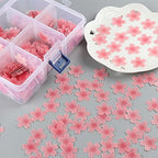 Fake Cherry Blossom Edible Pink Flowers for Cake Cupcake Decoration Set of 70