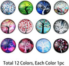 SUNNYCLUE 1 Box Interchangeable Eyeglass Holding Snaps Brooch with Tree of Life Glass Snaps Button 18mm Snap Charms Jewelry Pendant for Jewelry Making Supplies