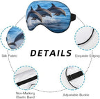 Dolphin Family Silk Eye Mask Sleep Mask Cartoon Whale Clear Blue Waters Ocean Sea Marine Life Eye Mask with Adjustable Strap Lightweight for Women Work Travel Night Sleep