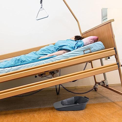 Vakly Fracture Bedpan (10 Pack) Portable Easy-Clean Plastic Bed Pan with Built-in Handle & Spill-Free Guard for Bed-Bound or Bedridden Patients, Home or Hospital Use