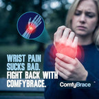 ComfyBrace Nighttime Pain Relief Wrist Brace for Carpal Tunnel, Tendonitis, Arthritis | Fits & Soothes Aches in Both Hands | Palm Cushion Beads for Hot Spots | Breathable Fabric | (Pack of 1)