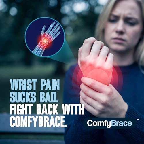 ComfyBrace Nighttime Pain Relief Wrist Brace for Carpal Tunnel, Tendonitis, Arthritis | Fits & Soothes Aches in Both Hands | Palm Cushion Beads for Hot Spots | Breathable Fabric | (Pack of 1)