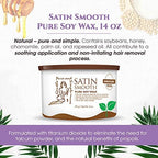 Satin Smooth Soy Hair Removal Wax - Painless Waxing for Sensitive Skin, Effective for Face, Legs, & Bikini, Ideal for Fine to Coarse Hair 14 oz