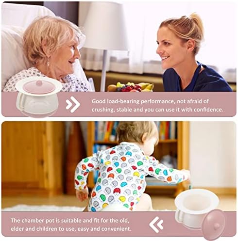 minkissy Portable Spittoon with Lid Small Chamber Pot for Elderly Kids Covered Night Urinal Home Hospital Use 8.27X7.28X5.51 Inch Easy to Clean Durable Material