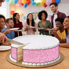 3 pcs Rose Pink Glitter Cake Strips Edible birthday cake strips, cake side borders, Icing Sheets 2.7X11.8