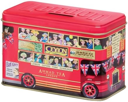 Ahmad Tea London Bus Gift Tin, English Afternoon, 20 Count Tin
