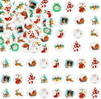 Ephlyn 50Pcs Edible Christmas Cake Toppers Wafer Paper Christmas Cupcake Decorations Xmas Cookie Decorations for Xmas Festival Birthday Party Food Decor Multi