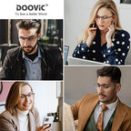 DOOViC Reading Glasses 4 Pack Blue Light Blocking TR90 Flexible Lightweight Computer Readers for Men Women