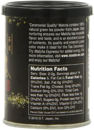 Maeda-En Matcha Ceremonial Quality Green Tea Powder, 1-Ounce