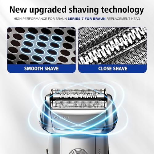 70S Series 7 Replacement Head for Braun Series 7 Foil Shaver Replacement Heads Compatible Compatible with Series 7 Shavers 70s 720,750CC, 760CC,790CC,9565, etc.