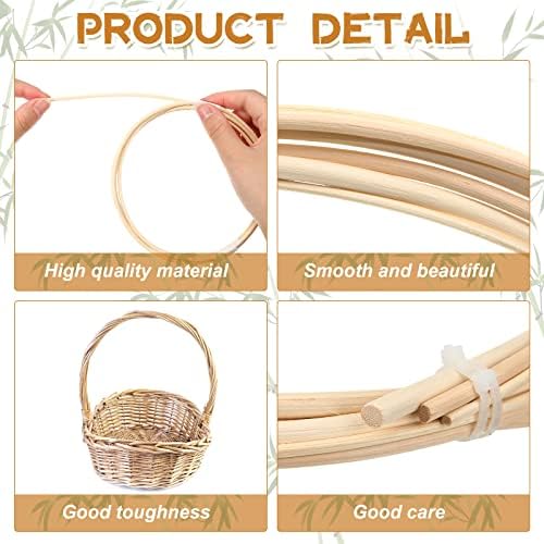 3 Pcs 6 ft Chair Caning Supplies 1/8" 3/16" 1/4" Round Reed Spline Rattan Repair Kit Supplies Basket Weaving Cane for DIY Chair Cane Webbing Wicker Weaving Furniture Making