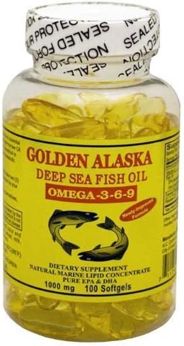 Golden Alaska Deep Sea Omega-3-6-9 Fish Oil 1000mg 100 Softgels