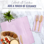 Premium 3-Ply Napkins 50-Count - Compostable 16x16 inch Disposable Lavender Dinner Napkins for Weddings, Parties & Events - Eco-Friendly Elegant Collection