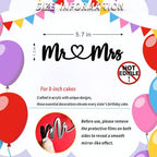 Mr and Mrs Cake Topper – Acrylic Wedding Cake Topper for Bride and Groom, Engagement, Bridal Shower or Just Married Decorations, Elegant Mr & Mrs Sign for Cake (black)