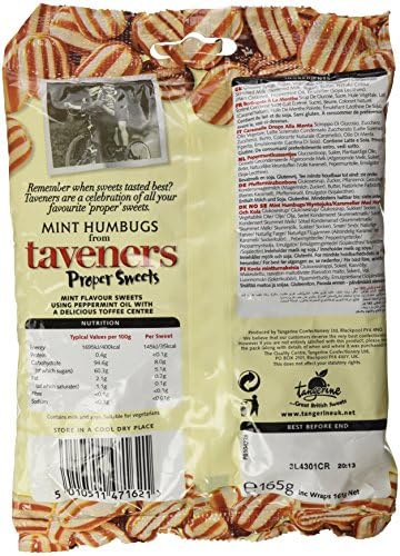 Taveners Candy Pouch 165g (Mint Humbugs)
