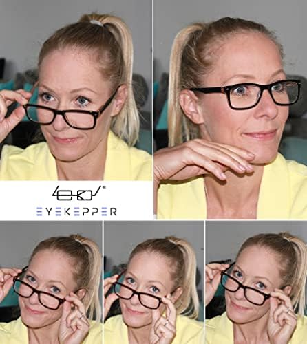Eyekepper 5 Pack Classic Reading Glasses for Women Men Vintage Readers with Spring Hinges +0.50