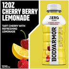 BODYARMOR ZERO Sugar Cherry Berry Lemonade Electrolyte Drink, Natural Flavors, 12 Fl Oz Bottles (8 Pack), B Vitamins & Antioxidants Sugar Free Hydration