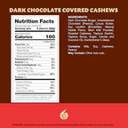 Dark Chocolate Covered Cashews 2-Pound Bag | Bulk Dark Chocolate Nuts | Coated Roasted Cashews for Snacking, Gifting, Office Candy Jars & Dessert Boards