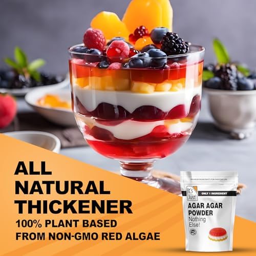 It's Just Agar Agar Powder - Vegan Gelatin Substitute, Plant Based, Non-GMO, Unflavored - 6oz