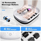 KNQZE Collapsible Foot Spa Bath with Heat & Remote Control, Bubble Massage, Temperature Control, Red Light, Timer, 16 Rollers & Pumice Stone for a Soothing Spa Experience