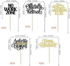 30 PCS Happy Retirement Cupcake Toppers Officially Retired Cupcake Picks No Work Zone Adventure Begins Cake Decorations for Retirement Theme Farewell Birthday Party Supplies Black Gold