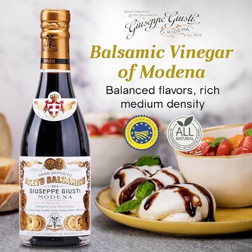 Giusti Balsamic Vinegar of Modena IGP – Full-Bodied Italian Gourmet Aceto Balsamico di Modena for Salads, Marinades, Cheese & More – 2 Gold Medals – Made in Italy – 8.45 fl oz (250 ml) - Pack of 2
