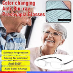 Anti-Blue Light Presbyopia Glasses Auto Zoom Smart Look Far and Near for Reading Computer or TV