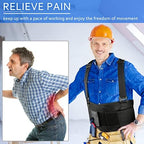 Back Brace Lumbar Back Support Belt for Women and Men - Lower Back Pain Relief - Heavy Lifting Support with Removable Adjustable Belt for Moving and Warehouse,M/L(30"-37")