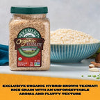 RiceSelect Organic Texmati Brown Basmati Rice, Premium Non-GMO Gluten-Free Long-Grain Brown Rice, 32-Ounce Jar