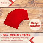 Perfectware - PW-2 Ply Red Bev-250 2 Ply Red Beverage Napkins- Pack of 250ct