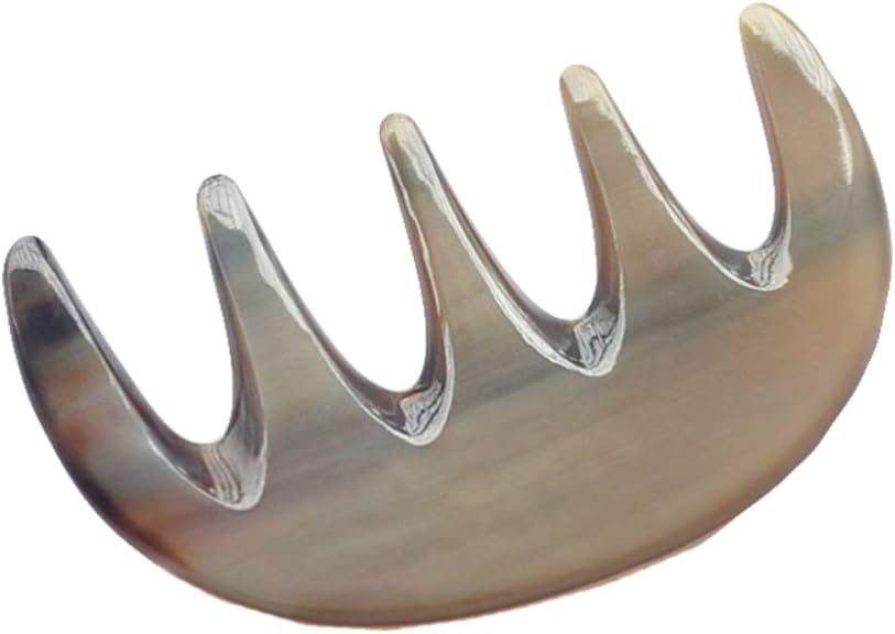 Lurrose Hair Comb Wide Tooth Brush Buffalo Horn Chinese Traditional Trigger Point Therapy Guasha Scraping Massage Comb