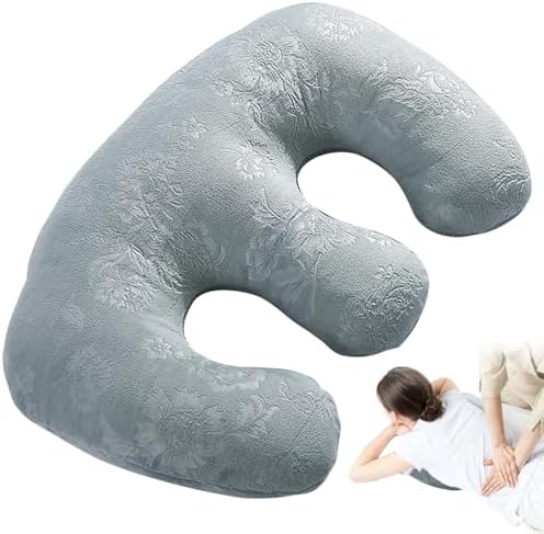 Breast Pillow, Ergonomic Detachable Chest Pillow, Prone Cushion for Napping, Breast Support Pad Bolster SPA Beauty Salon Massage Table Sleep, Grey