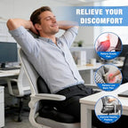 Seat Cushion with Back Support,Cooling Gel & Memory Foam Lumbar Support Pillow for Office Chair,Ergonomic Office Chair Cushions for Sciatica Pain Relief,Gel Seat Cushions for Car,Office,Desk