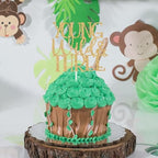Young Wild and Three Cake Topper, Jungle 3rd Birthday, Happy 3rd Birthday Party Decorations Supplies
