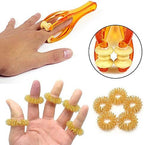 eyxformula 2 Finger Massager Roller & 5 Acupressure Rings - Arthritis Pain Relief & Trigger Finger Therapy Tool - Manual Hand Circulation Massagers for Carpal Tunnel, Rock Climbing Recovery & Gifts
