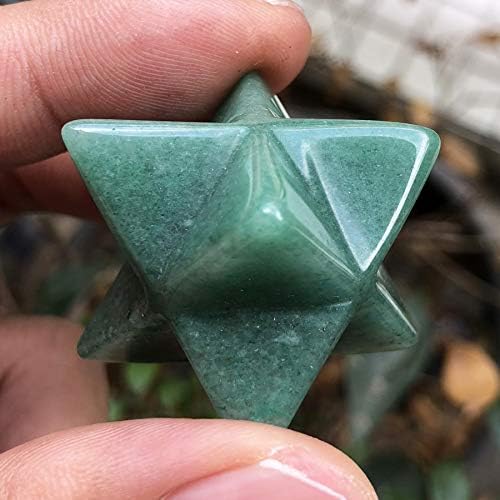 Fekuar Green Aventurine Crystal Merkaba Star for Healing Reiki Spiritual Divine Therapy Energy, Pocket Stone Eight-Pointed Stars 1"(25mm)