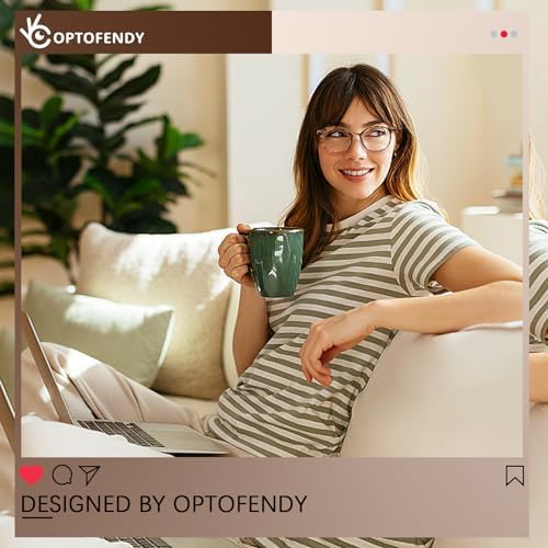 TR90 Reading Glasses for Women, Fashion Round Blue Light Blocking Computer Readers