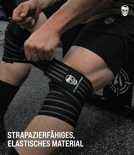 Gymreapers Knee Wraps for Squats and Powerlifting 72 Inch Compression Wraps with Strap for Men & Women Weightlifting Support