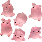 5Pcs Cute Pink Piggy Figures Car Dashboard Ornament Pig Figurine Ornament Resin Pig Desktop Figurine Decoration DIY Crafts for Auto Home Office Desk Collectible Dolls Collectible Dolls Home