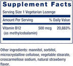Life Extension Vitamin B12 Methylcobalamin 500mcg - Vitamin B12 Supplement for General Energy and Brain Health - Sugar Free Vegetarian Lozenges Dissolve in Your Mouth - Once Daily - 100 Count