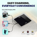 Digital Bathroom Scale for Body Weight - Rechargeable Weight Scale for People with LED Display, KG/LB, 400 lb Capacity, Step-On Technology, Highly Accurate